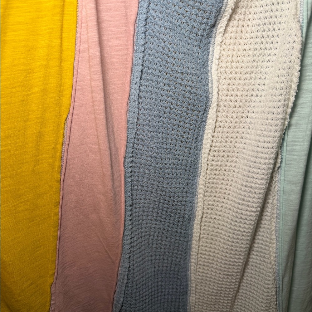 Striped Tie-Shoulder Tank Top in Mustard, Pink, Blue, Cream, Mint - Picture 4 of 7